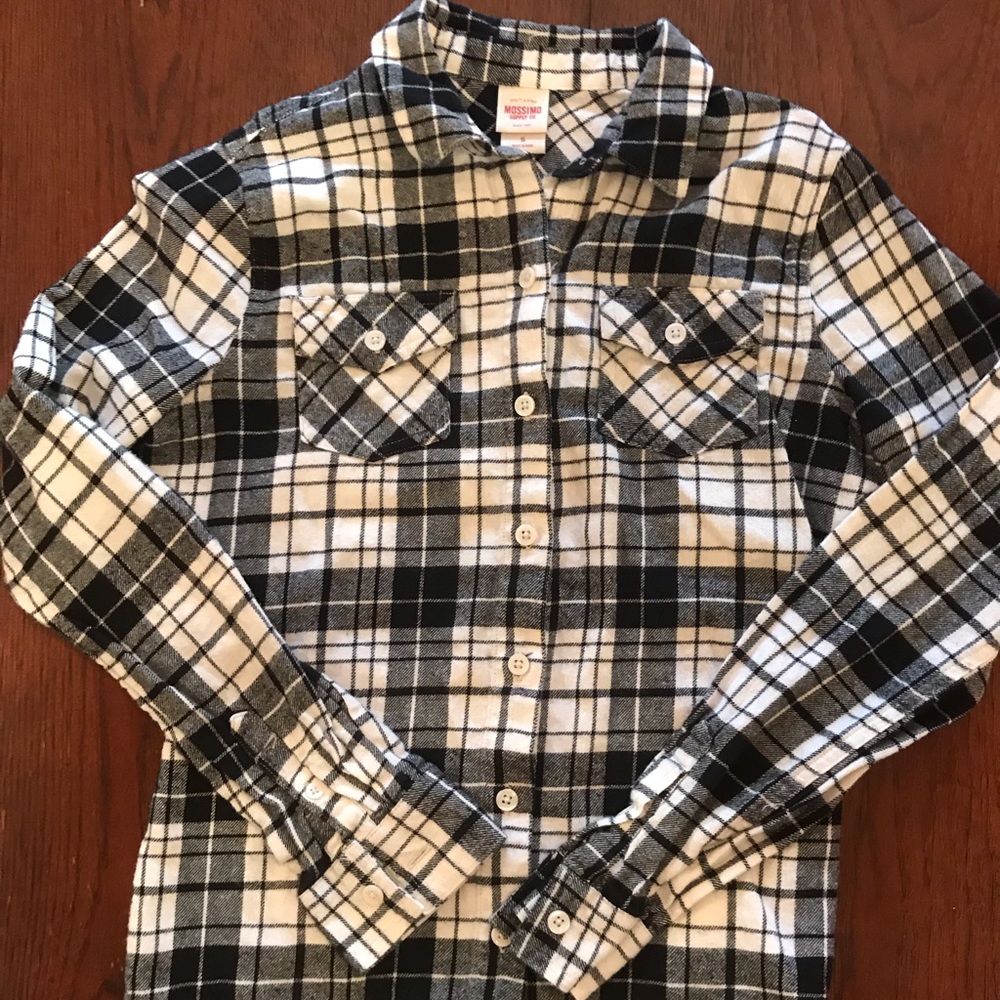 Black and White Flannel Top